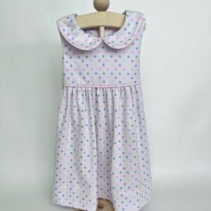 NWOT Girls Peter Pan Collar Polka Dot Dress - Pastel Dots